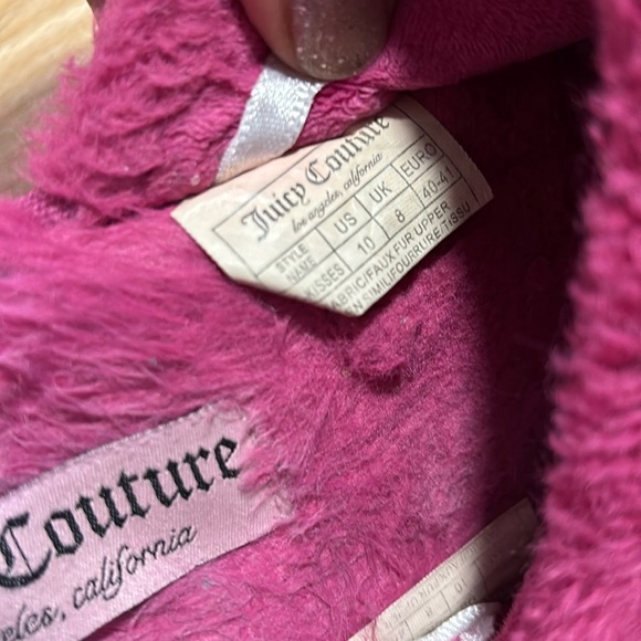 Juicy Couture Kisses Pink Slide On Slipper Faux Fur Women's Size 10 - Used - Picture 3 of 5